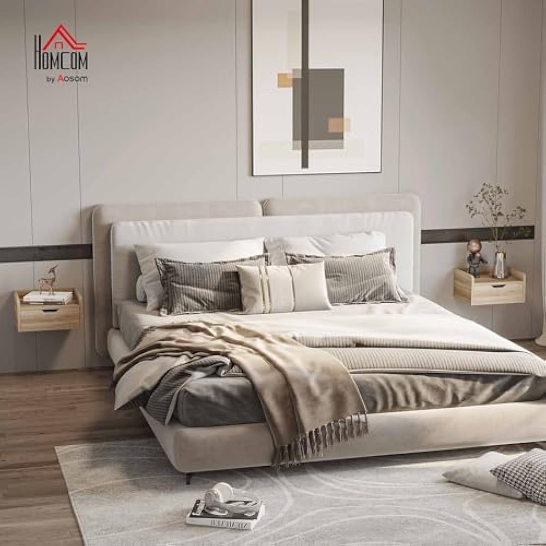Jolof Store Floating Nightstand Set of 2 - Wall Mounted Bedside Table
