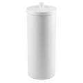 iDesign Kent Freestanding Toilet Roll Holder with Lid - White Plastic