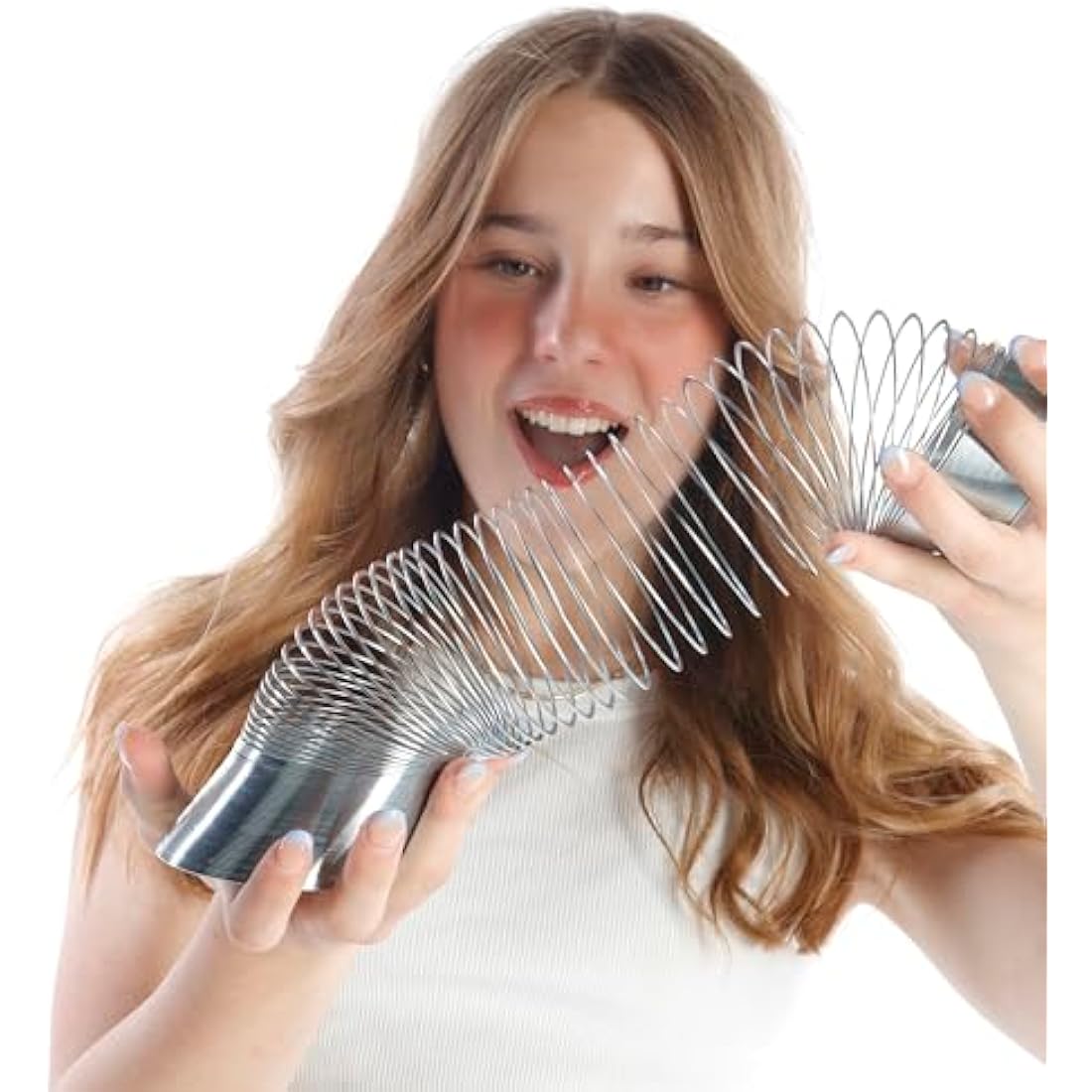 WOW! STUFF Super-Size Metal Spring Toy – Giant Sensory STEM Slinky
