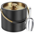 Jolof Store 3.2L Insulated Stainless Steel Ice Bucket with Scoop – Black