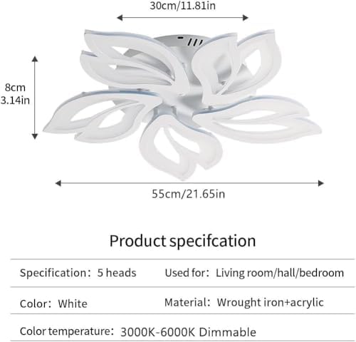 Jolof Store Modern Flower LED Ceiling Light – 45W Dimmable Floral Chandelier