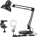 LONGTOO Swing Arm Desk Lamp | Adjustable Metal Clamp Light with E27 Bulb