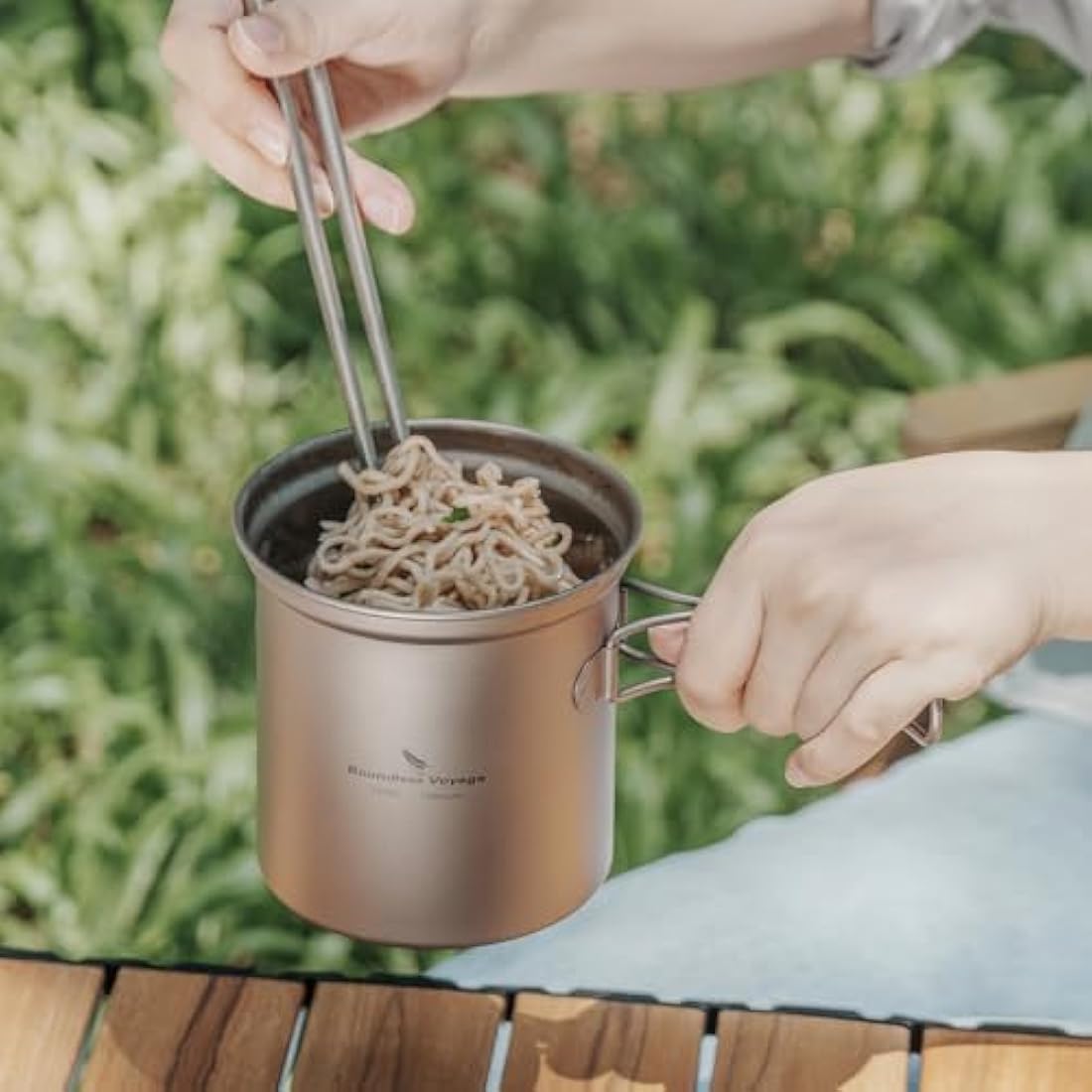 iBasingo Titanium Camping Cookware Set – Lightweight Backpacking Mess Kit