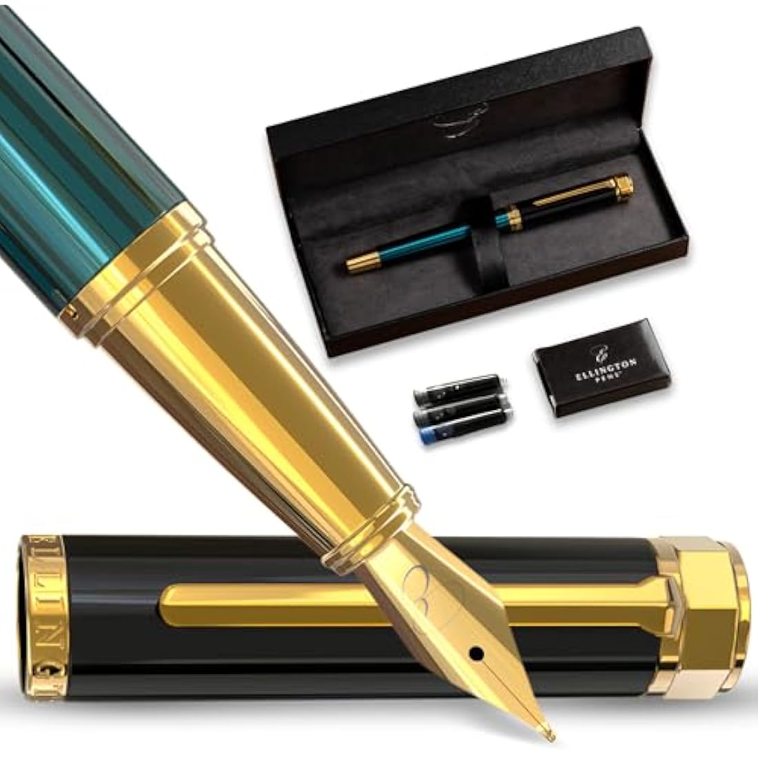 Ellington Luxury Fountain Pen Set – Smooth Nib Calligraphy Pen with Ink