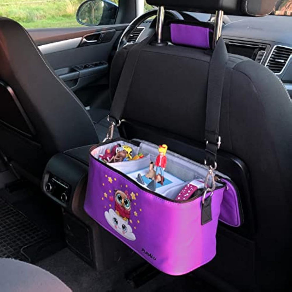 PUNALU Toniebox Storage Bag - Padded Kids Travel Case, Owls Purple