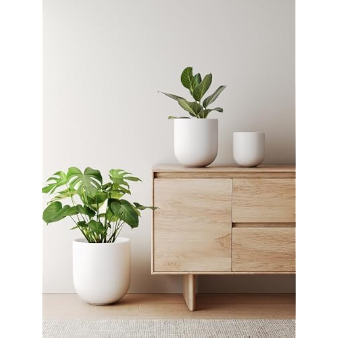 LE TAUCI 25cm Ceramic Plant Pot | Minimalist Cylinder Flower Pot