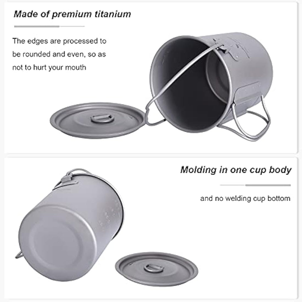 Boundless Voyage 750ml Titanium Pot | Ultralight Camping Mug Set