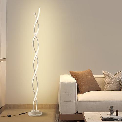 AManLife LED Floor Lamp – Spiral Dimmable Standing Lamp with Remote