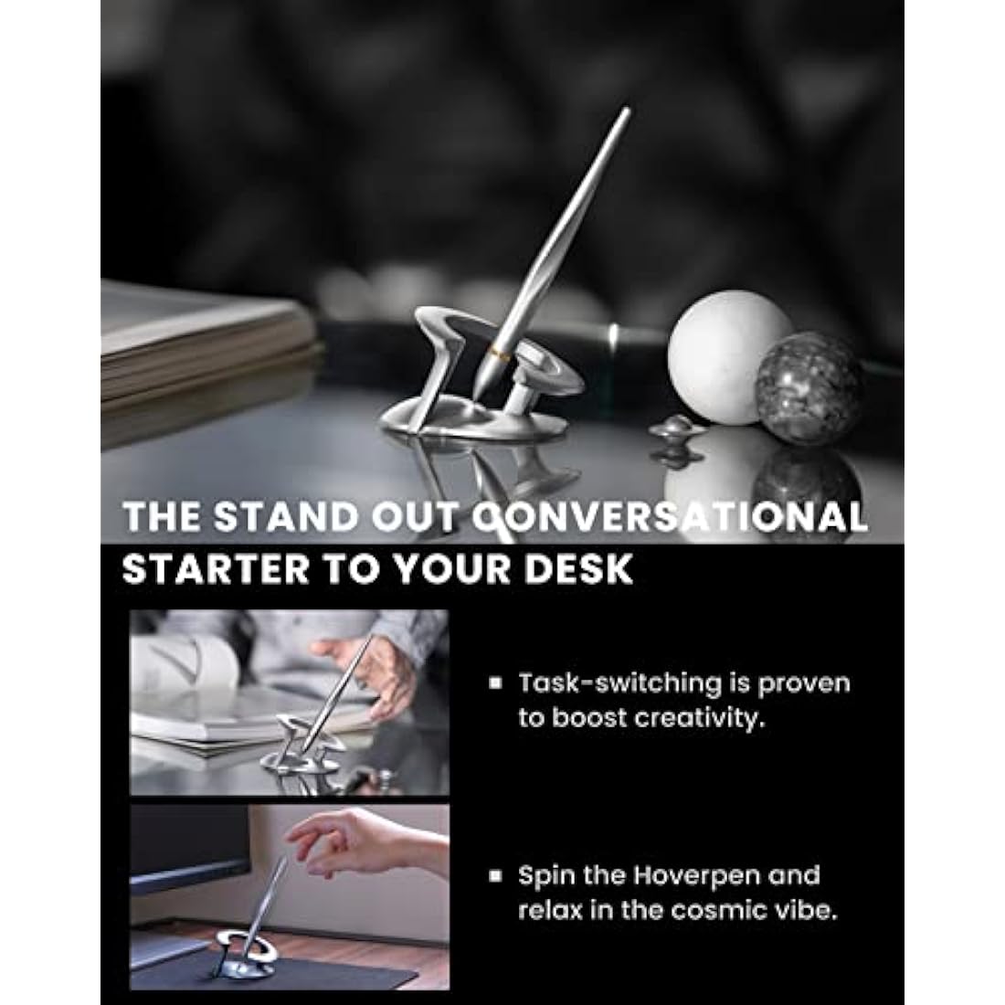 Novium Hoverpen Interstellar Edition - Starlight Silver 18K Gold Pen