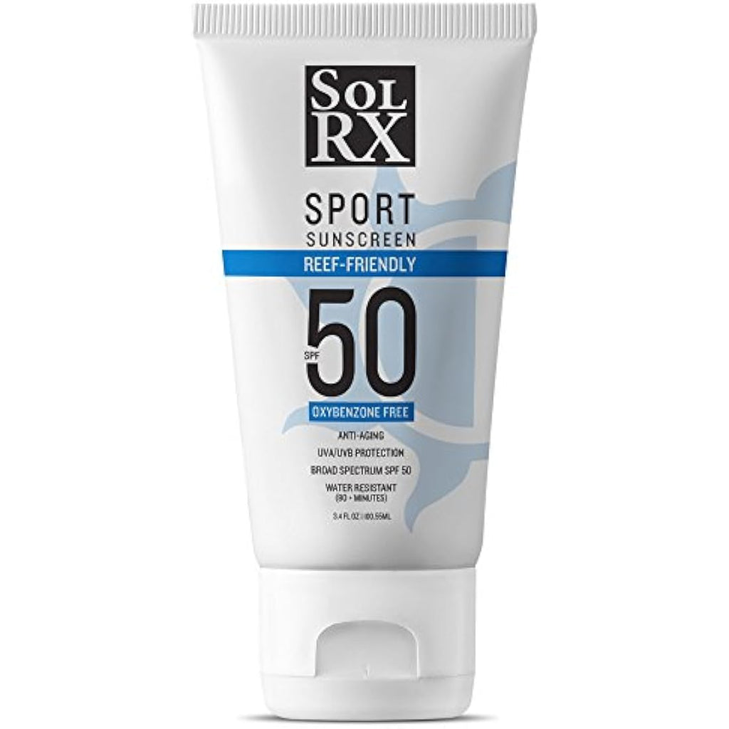 SolRX SPORT SPF 50 Sunscreen – Oxybenzone Free Water Resistant – 3.4 oz