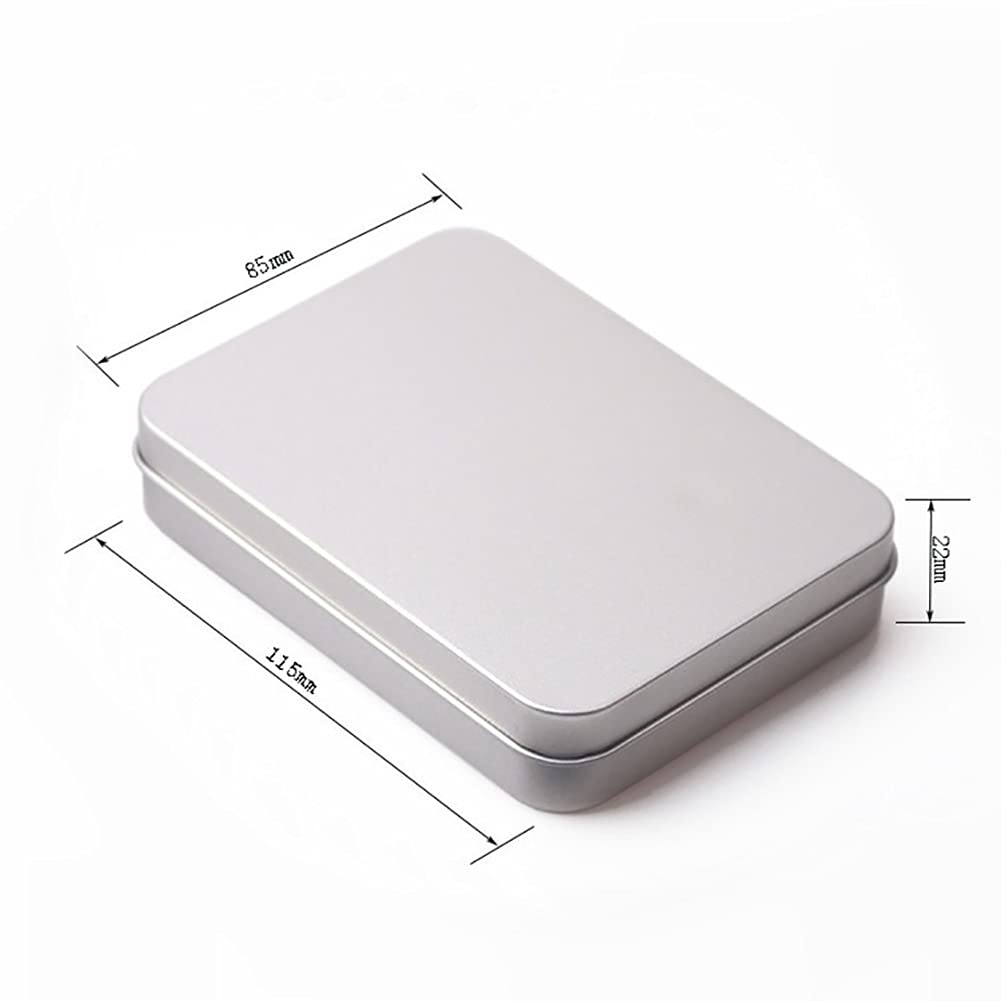 HugeDE 3 Pcs Rectangular Small Empty Hinged Tin Box Mini Storage Containers for Home Jewelry Craft Storage - image 2