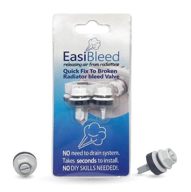 EasiBleed Self-Drilling Radiator Bleed Draining Valves - Pack of 2