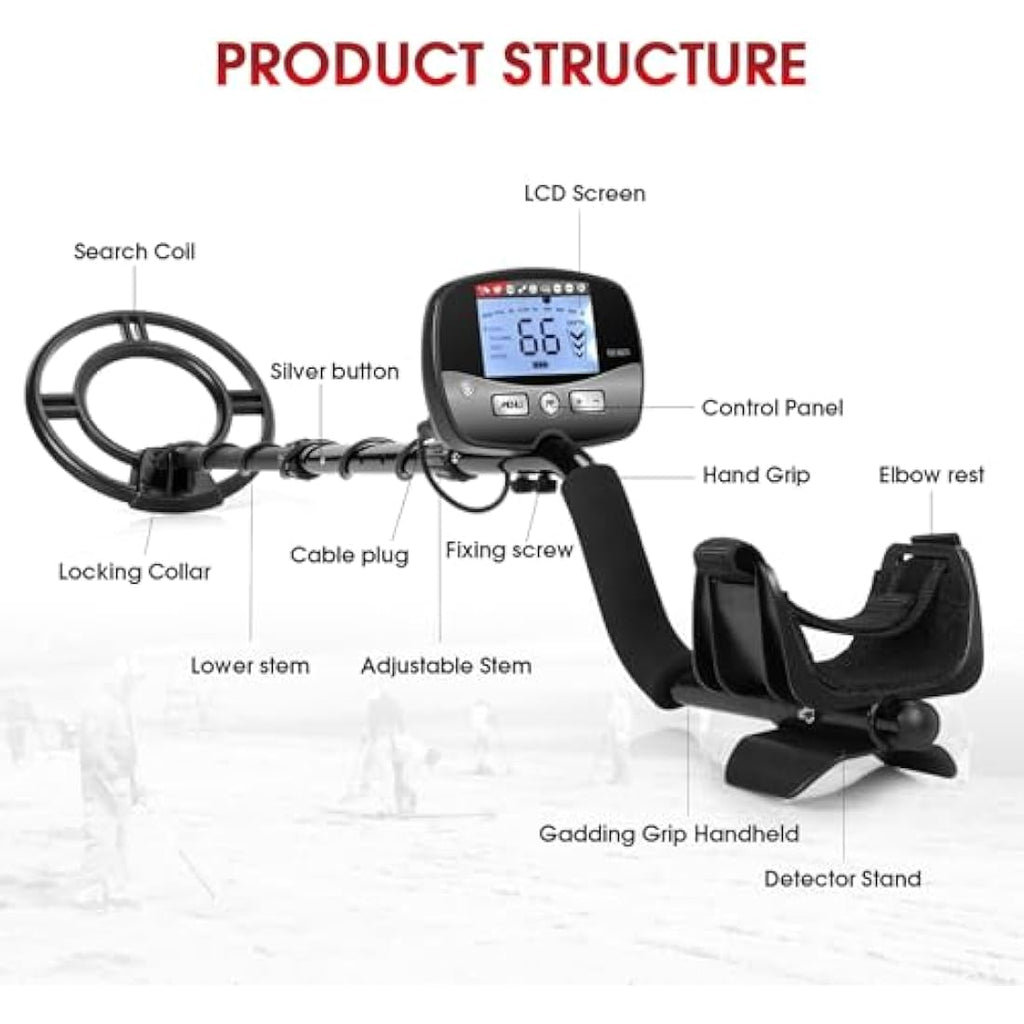 HOOMYA Metal Detector for Adults – Waterproof Gold Finder with LCD Display