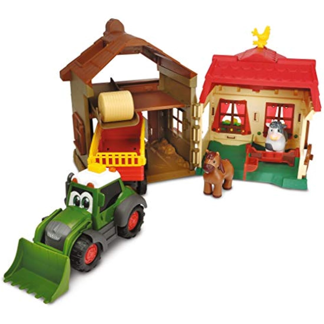 Dickie Toys Happy Farm House Playset with Tractor, Light & Sound