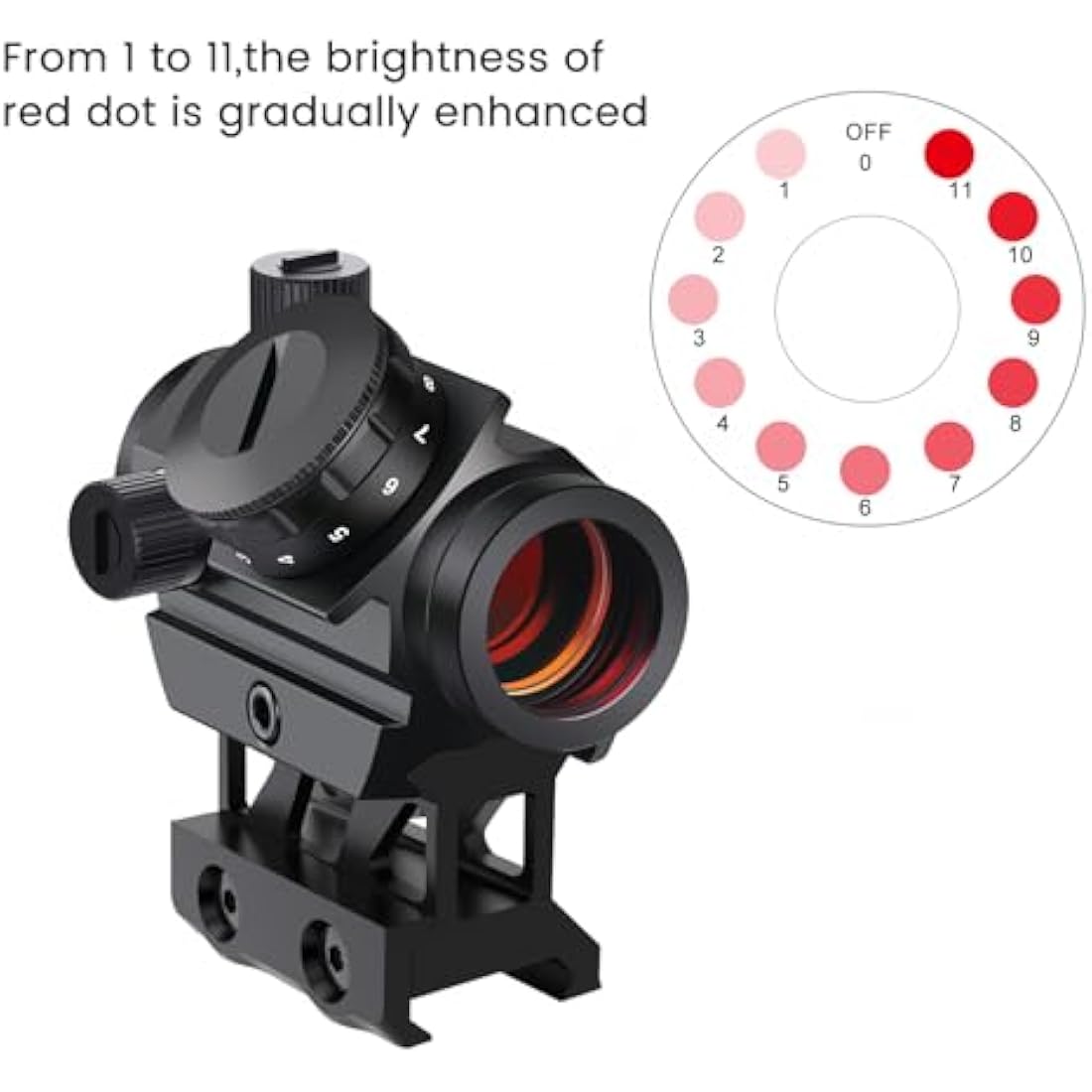 Feyachi RDS-25 Red Dot Sight - 4 MOA Rifle Scope with 1 inch Riser Mount