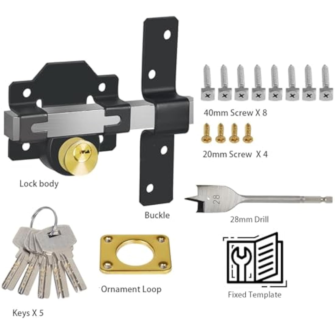 Jolof Store Heavy Duty 50mm Long Throw Gate Lock | Double Locking Steel