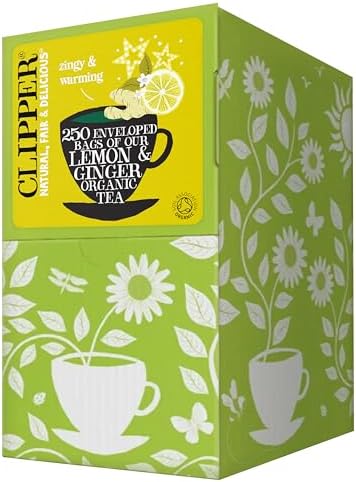 Clipper Organic Lemon & Ginger Tea - 250 Caffeine-Free Herbal Teabags