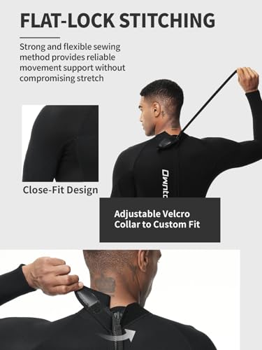 Owntop Men's 3/2mm Full Length Wetsuit | Neoprene Back Zip Diving Suit