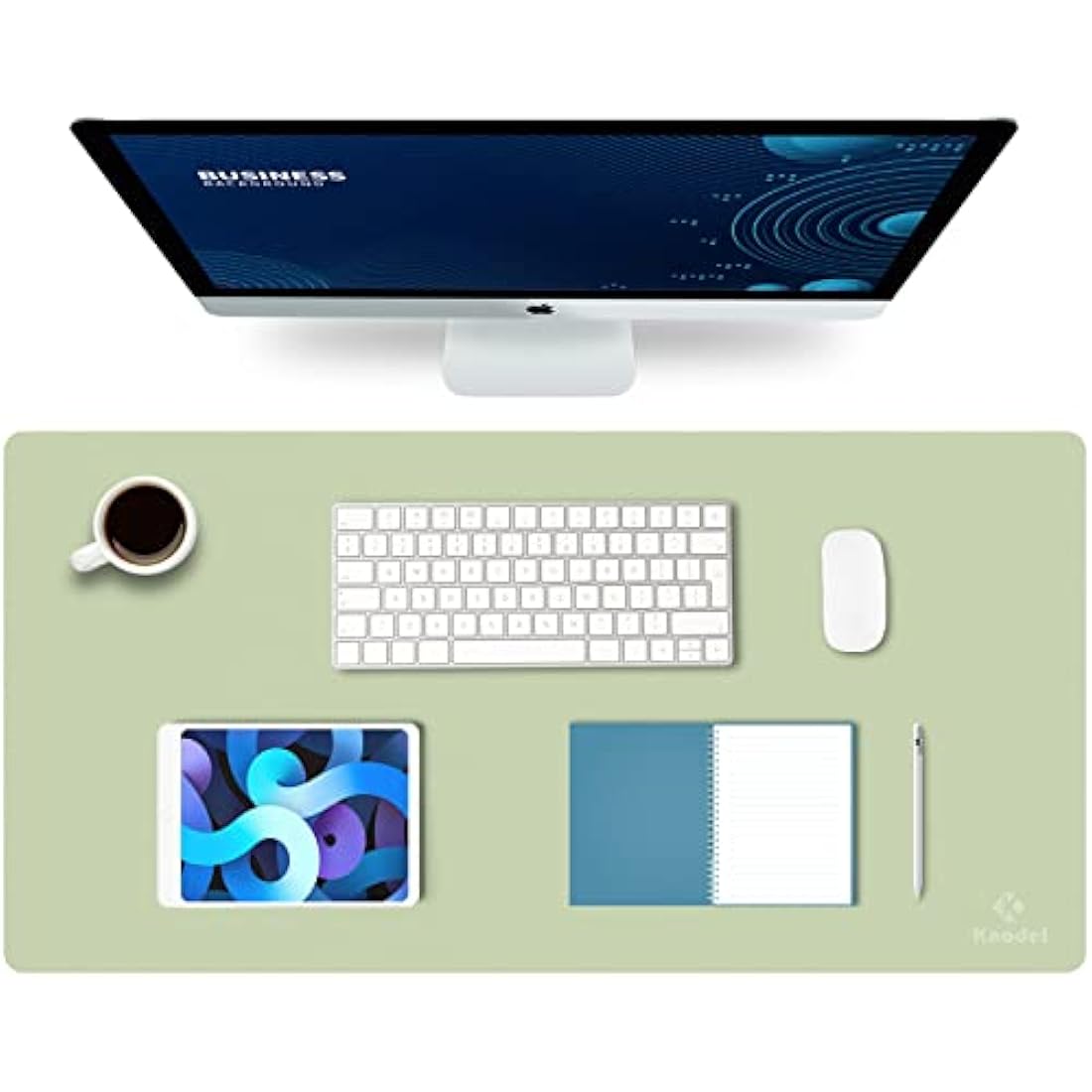 K KNODEL Dual-Sided Leather Desk Mat | Large Office Mouse Pad (80x40cm)