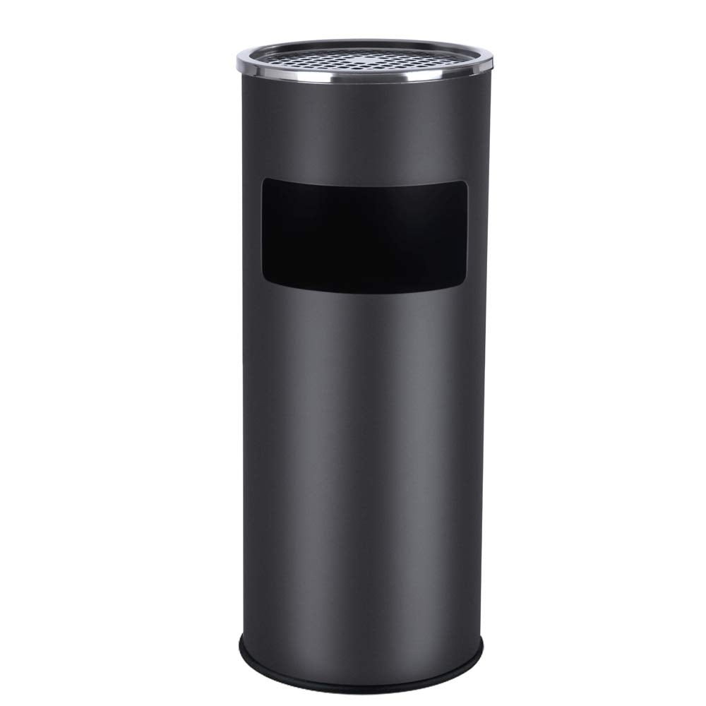 SONGMICS Standing Ashtray Bin | Outdoor Stainless Steel 12.3L Black