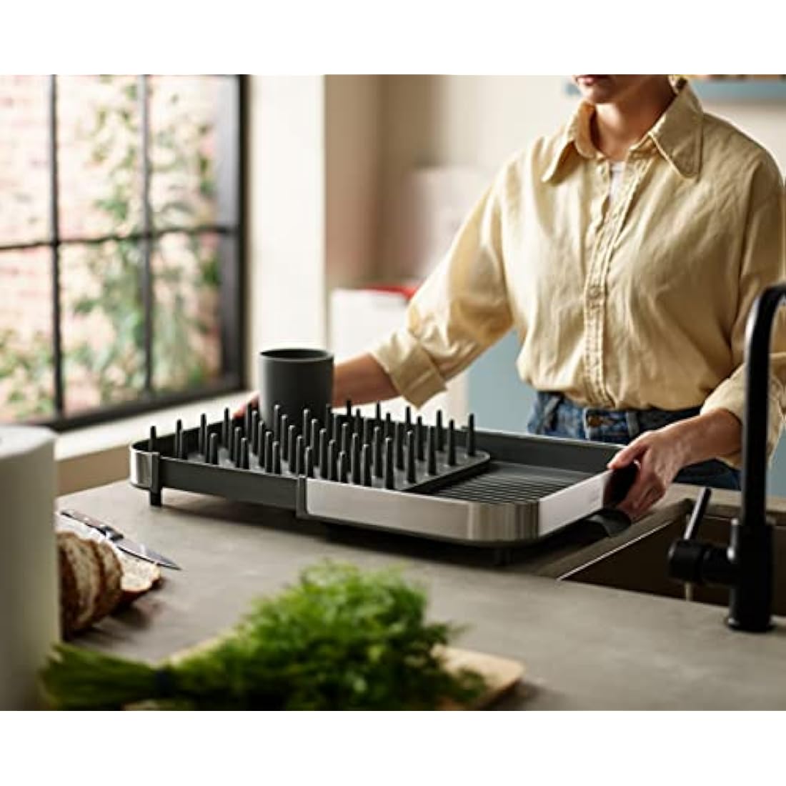 Joseph Joseph Duo Expanding Dish Drainer Rack – Stainless Steel