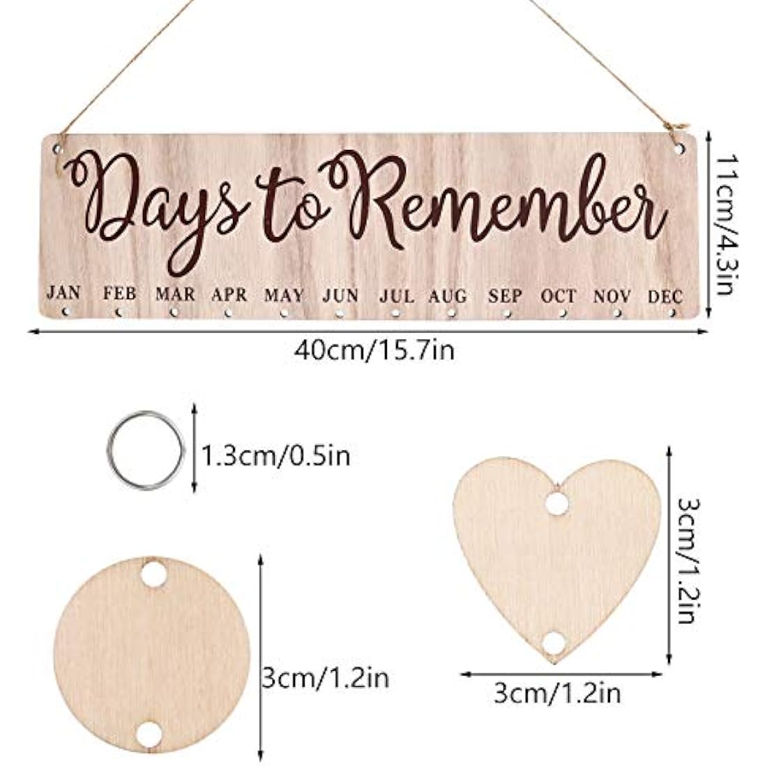 DIY Wooden Birthday Reminder Calendar Wall Hanging Decor