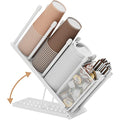 Ovicar Adjustable 4 Compartment Metal Cup and Lid Holder with Mesh Basket