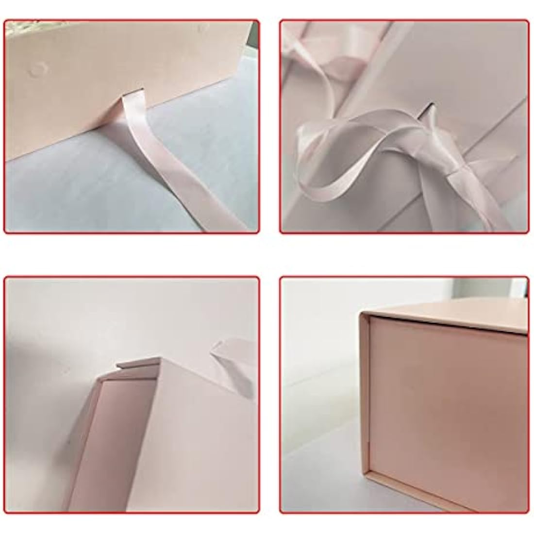 Jolof Store Pale Pink Magnetic Gift Box with Ribbon – 23.5x17x10cm