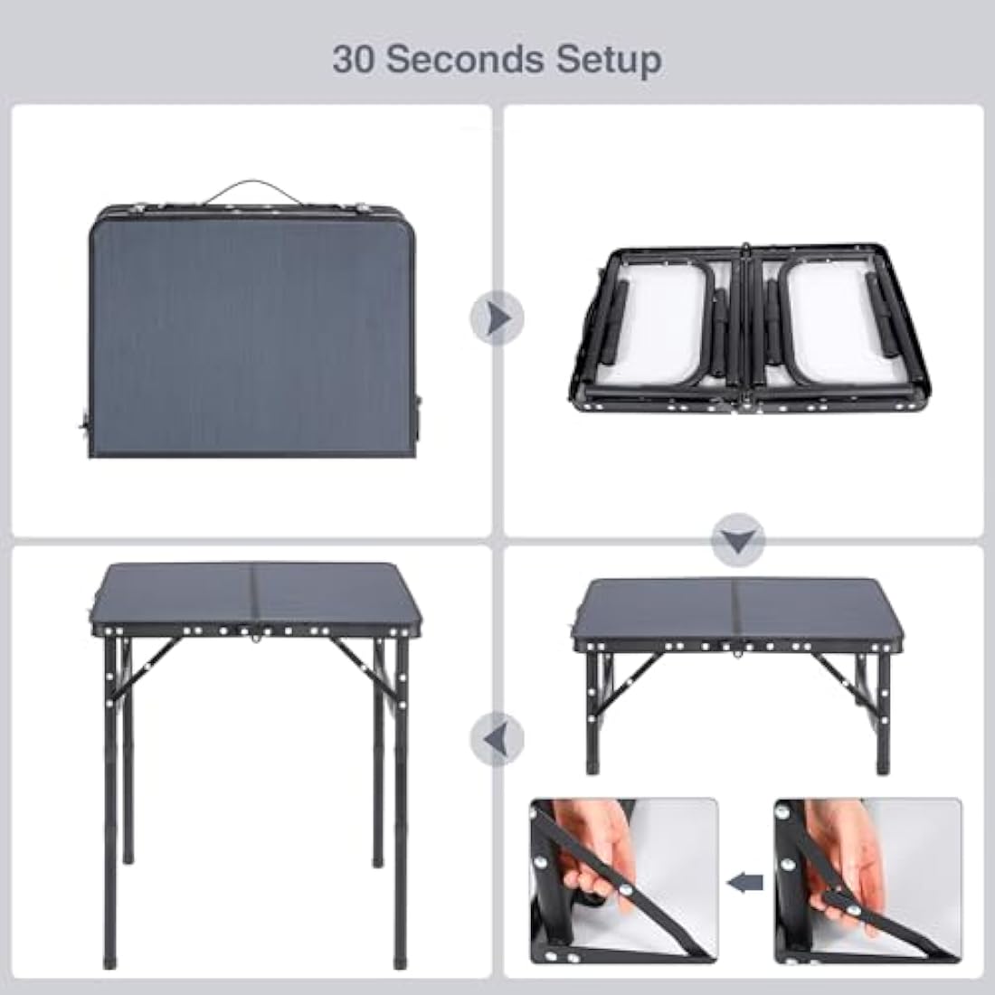 REDCAMP Small Folding Camping Table | Adjustable Height Aluminum Table