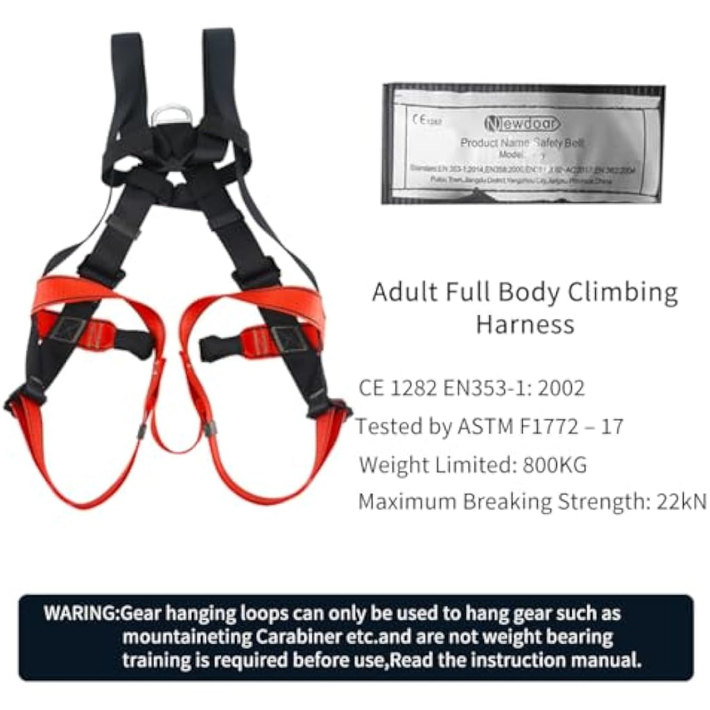 NewDoar Full Body Climbing Harness | CE Certified Rappelling Gear