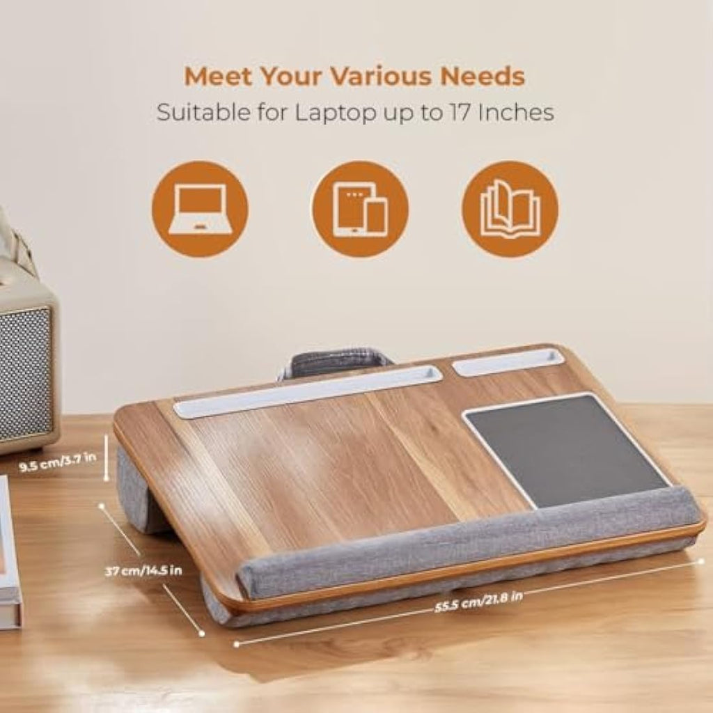 Lap Desk – 17" Laptop Tray with Mouse Pad & Phone Holder