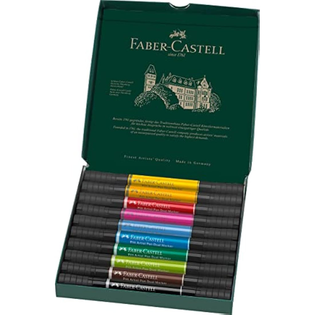 Faber-Castell Pitt Artist Pen Dual Marker - India Ink - Wallet of 10