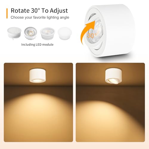 GeyouLux Dimmable LED Ceiling Spotlight - 5W 3CCT Adjustable White 4-Pack