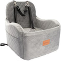 Lealchum Dog Booster Car Seat – Washable Memory Foam Pet Bed, Grey