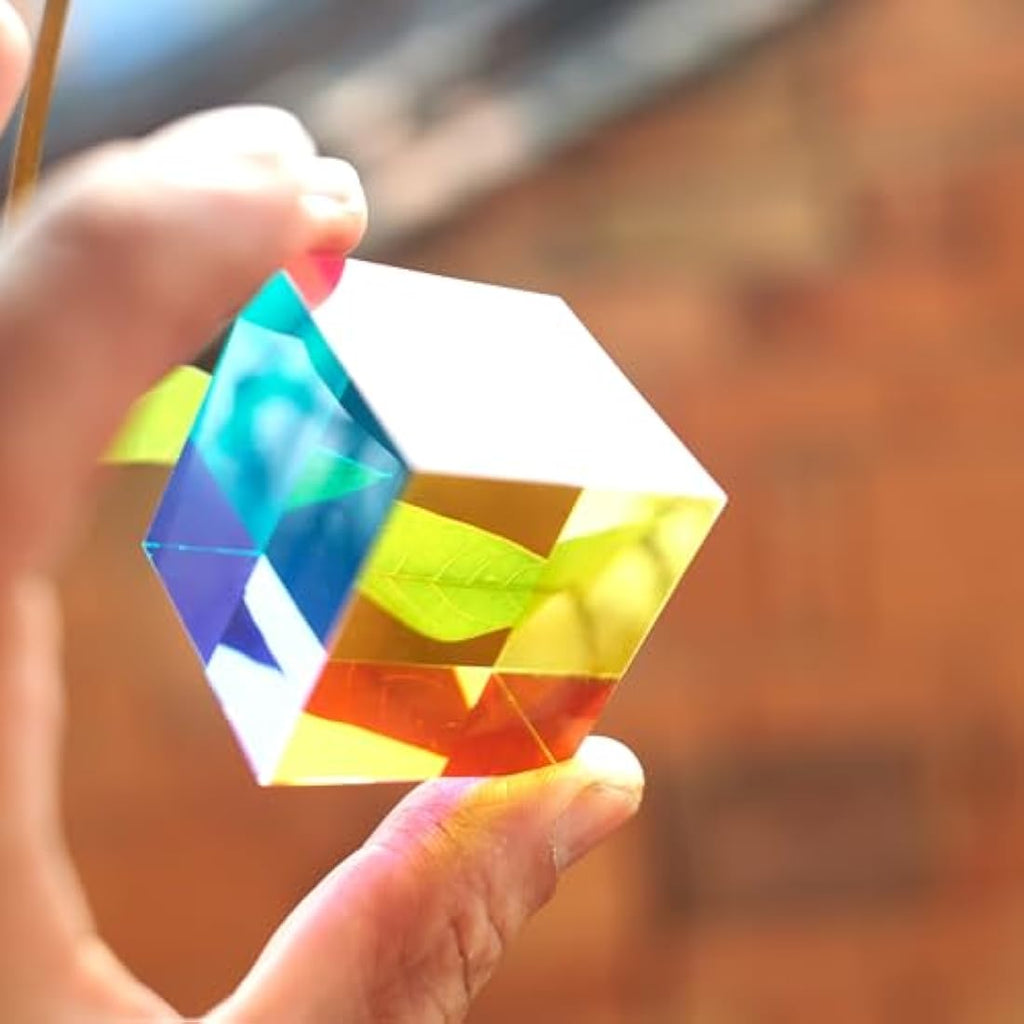 ECBANLI CMY Colour Cube – 1.6 Inch Acrylic Optical Prism for Desk Decor