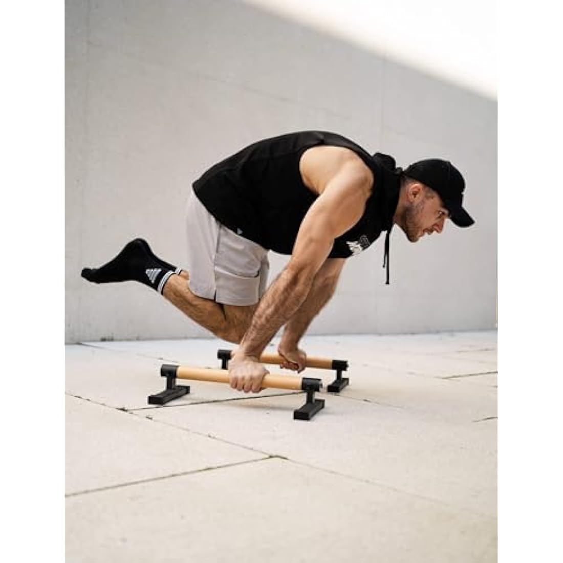 GORNATION Wooden Parallettes – Non-Slip Calisthenics Push-Up Bars