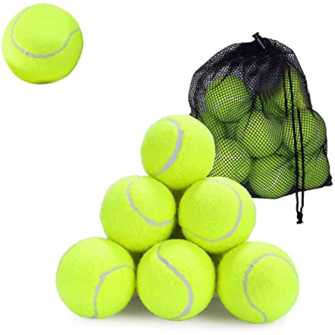 Pressureless Tennis Balls with Mesh Bag - 12 & 24 Pack