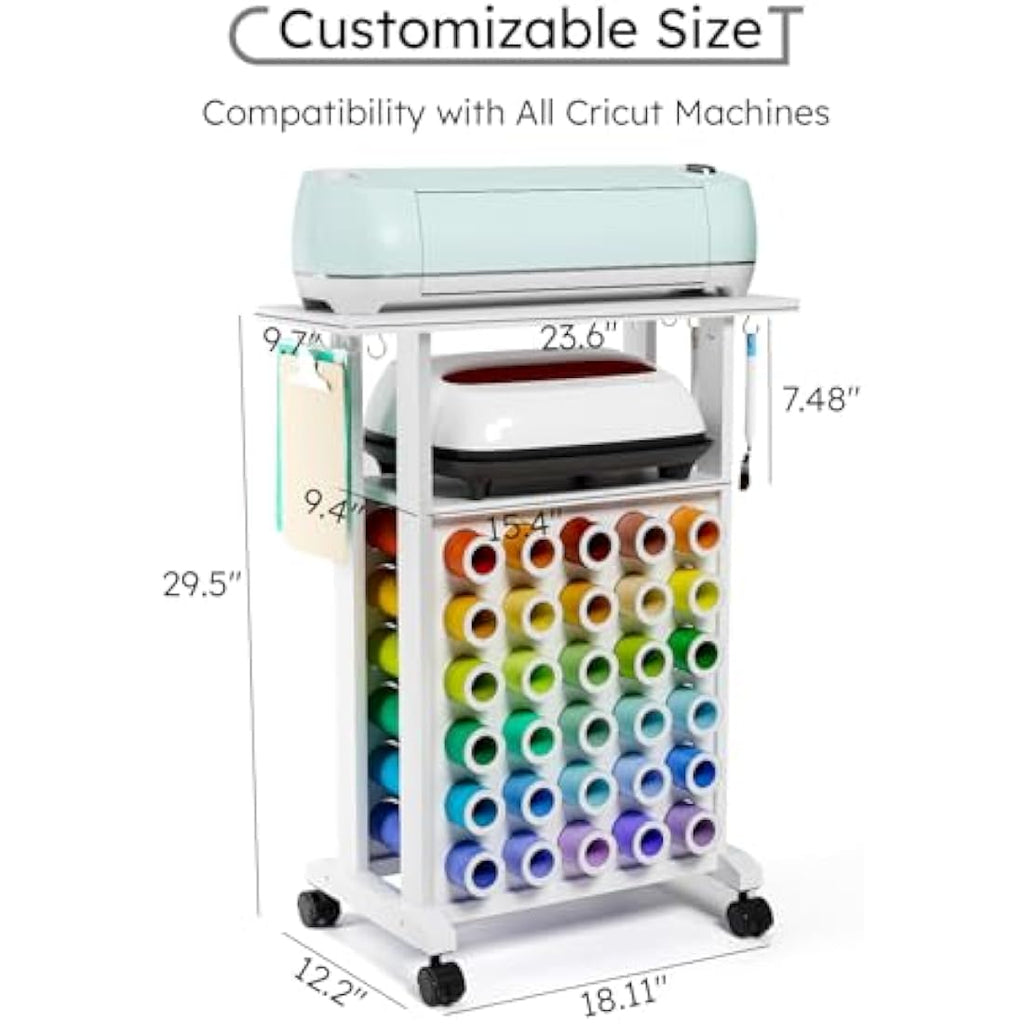 Rolling Craft Trolley – 30 Vinyl Roll Holder & Machine Stand