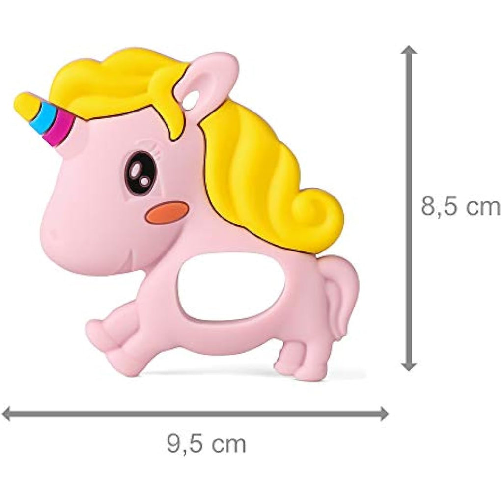 PREMYO Silicone Baby Teething Toy – BPA Free Unicorn Teether, Pink