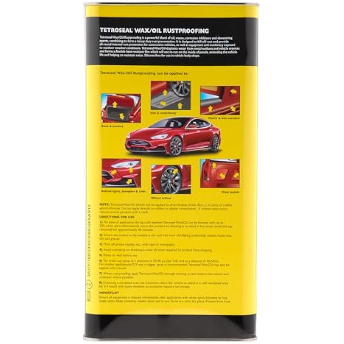 Tetroseal Waxoil Clear Car Rust Proofing - 5L Heavy Duty Metal Sealant