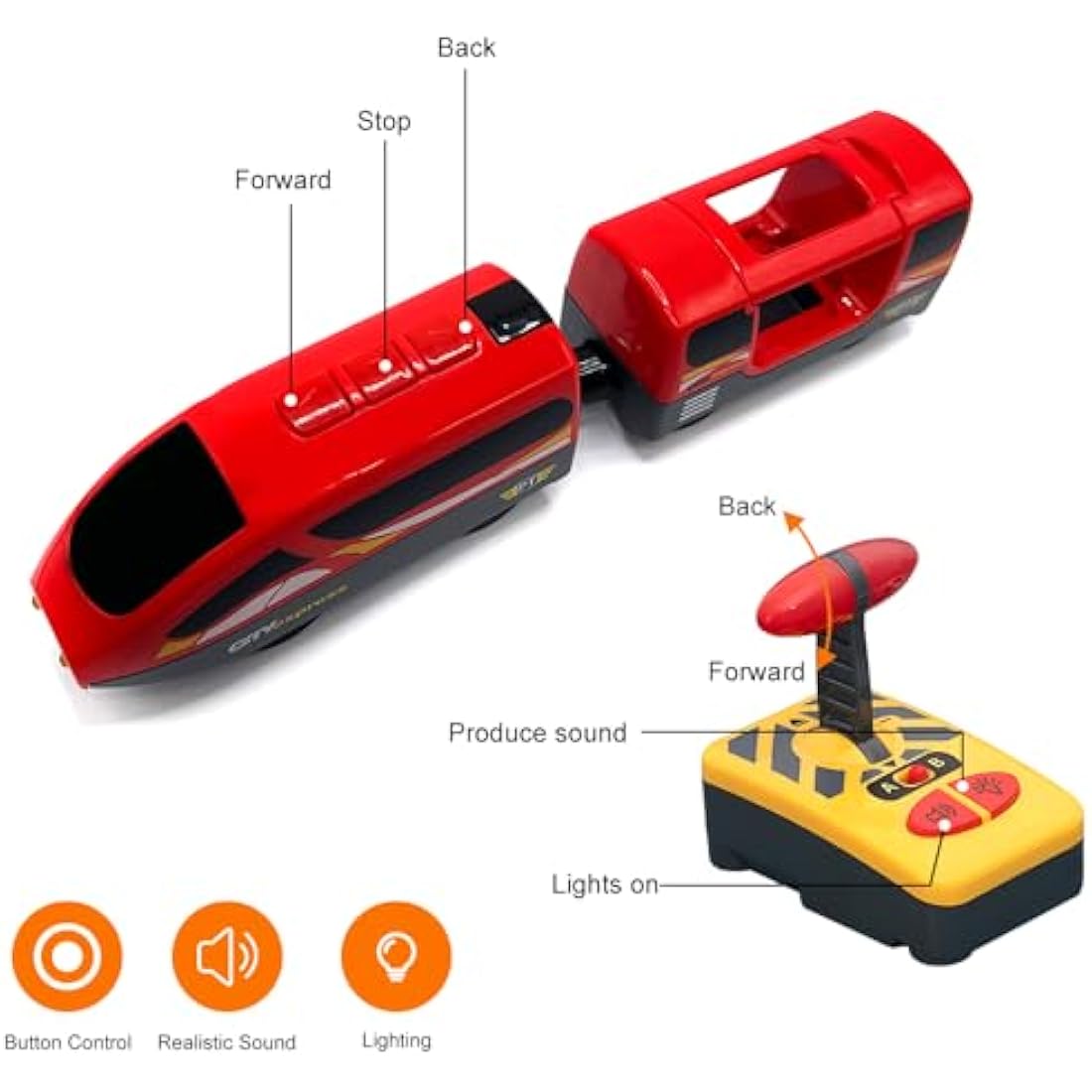 Jolof Store Electric Magnetic Train Toy for Wooden Tracks – 4 Piece Set