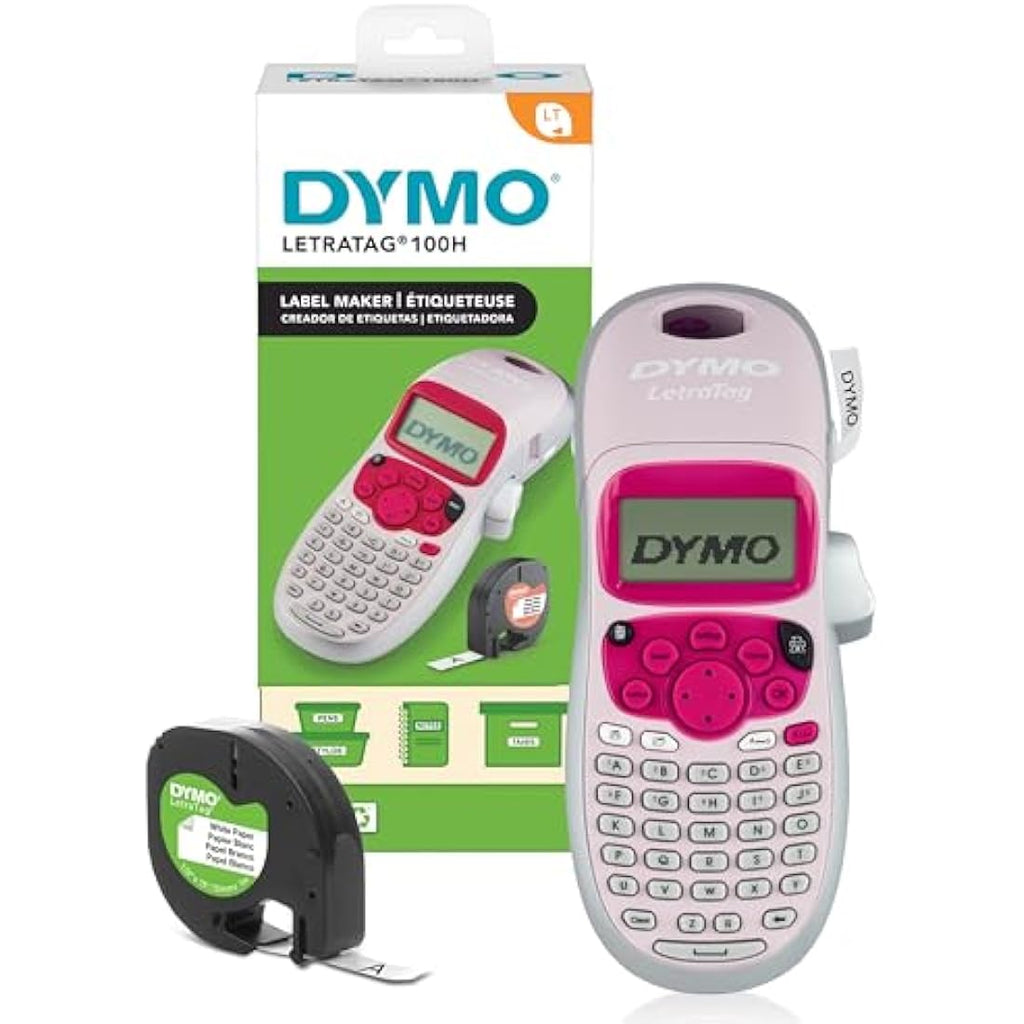 Dymo LetraTag LT-100H Handheld Label Maker | LCD Screen – Pink