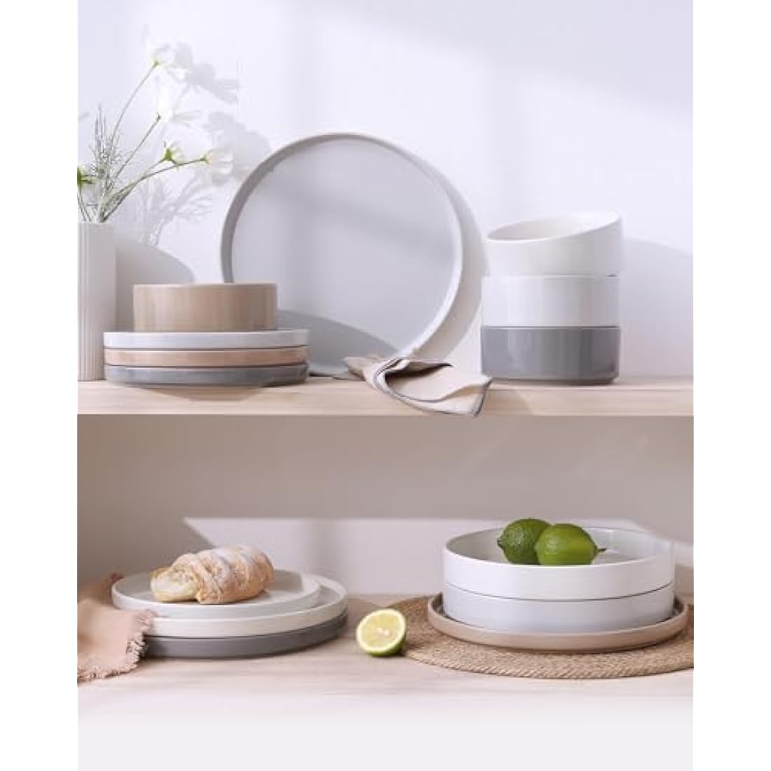 Richmount Nebula 12-Piece Speckled Stoneware Dinnerware Set for 4