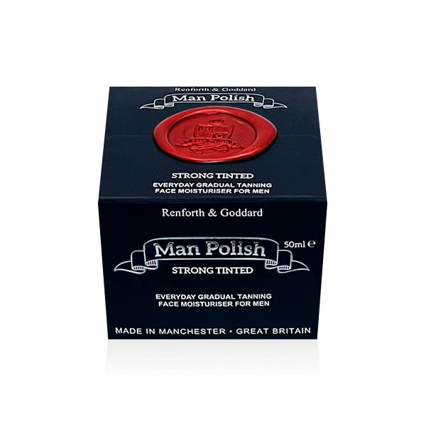 Man Polish Strong Tinted – Gradual Self Tanning Face Moisturiser for Men 50ml