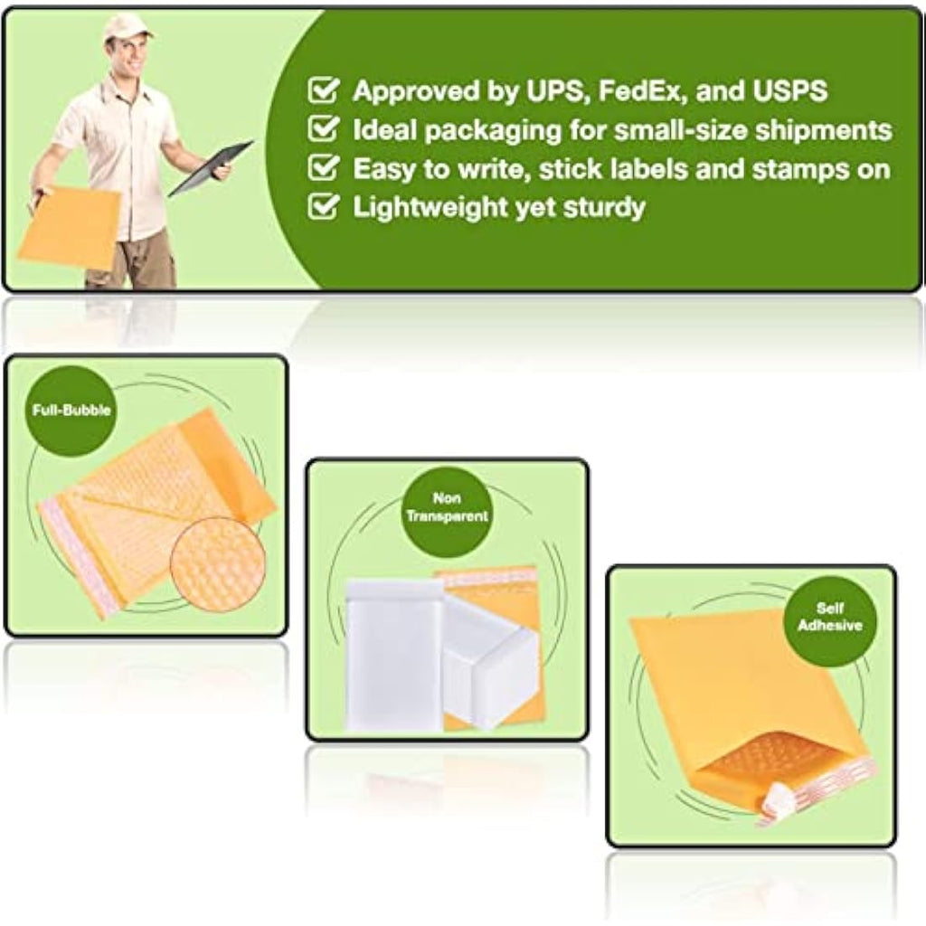 A5 Padded Envelopes - White Bubble Mailers (150x215mm) 10pcs