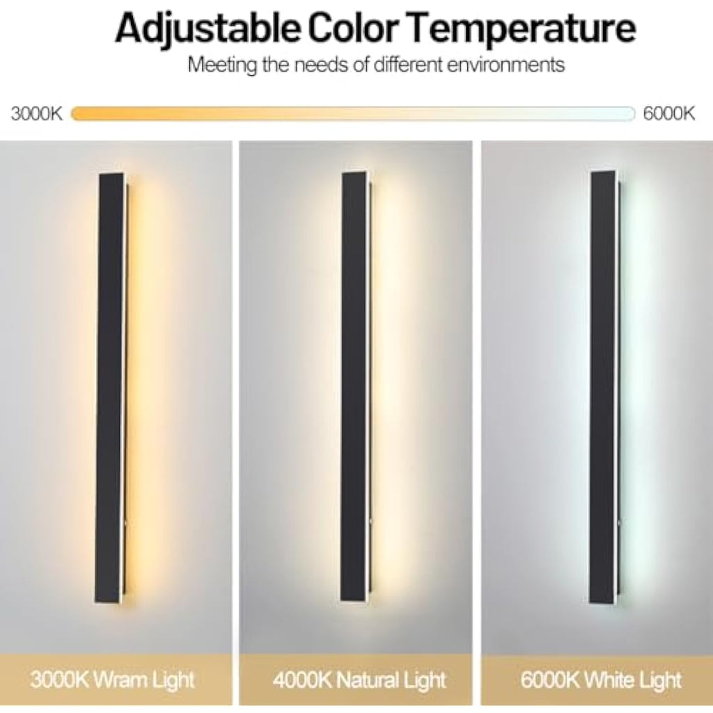 ZTWLEED 115CM LED Outdoor Wall Light | IP65 Waterproof 6000K Metal Sconce