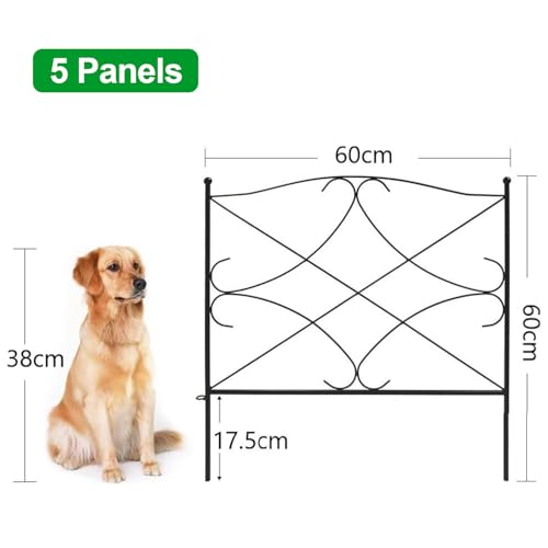 Amagabeli Metal Garden Fence - 3M Rustproof Wrought Iron Animal Barrier