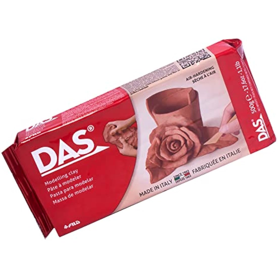 DAS Terracotta Air-Hardening Modelling Clay - 500g Professional Grade