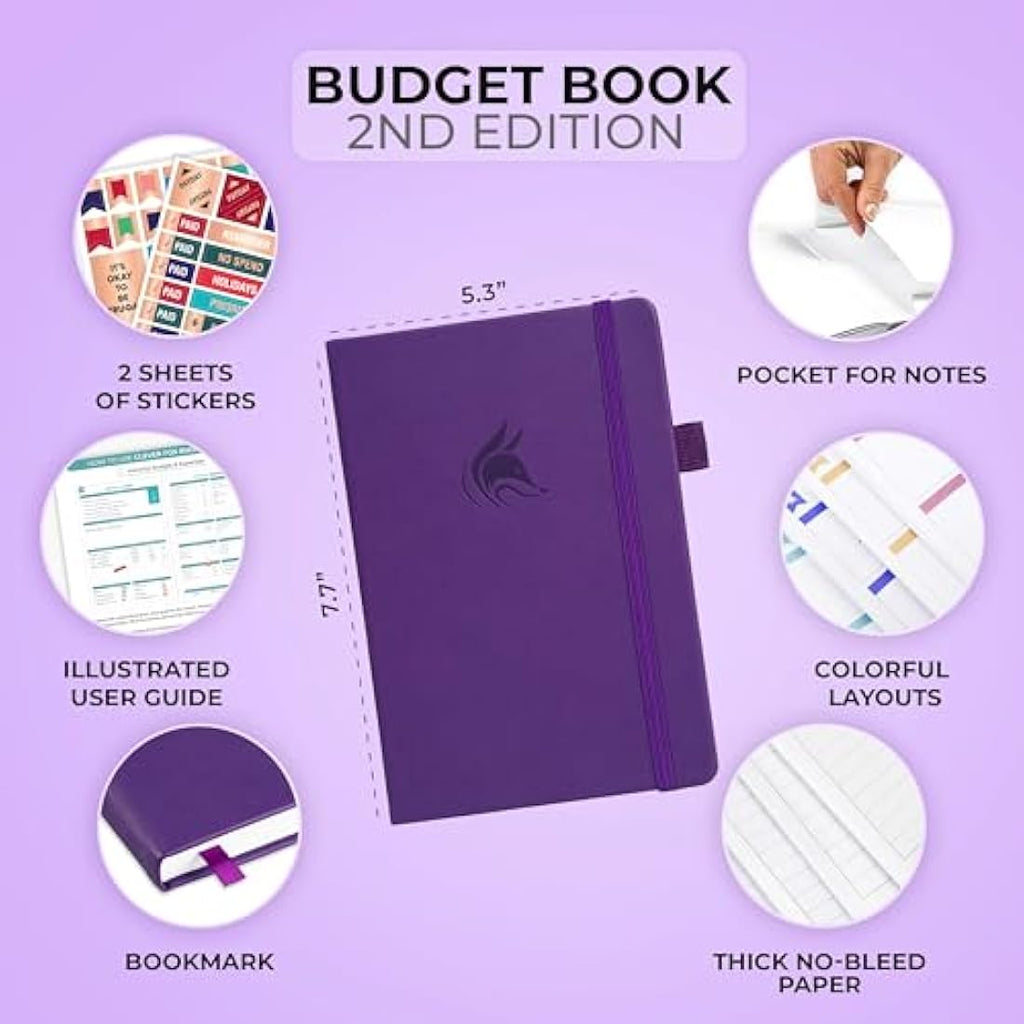 Clever Fox Budget Book 2.0 - Financial Planner & Expense Tracker (Purple)