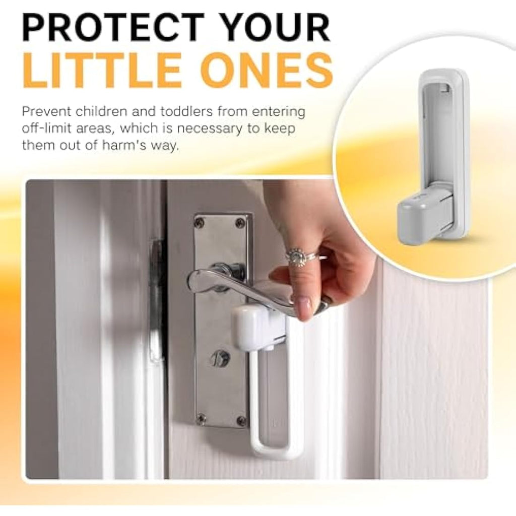 BeeGo Childproof Door Lever Locks – 2 Pack Adhesive Safety Latches